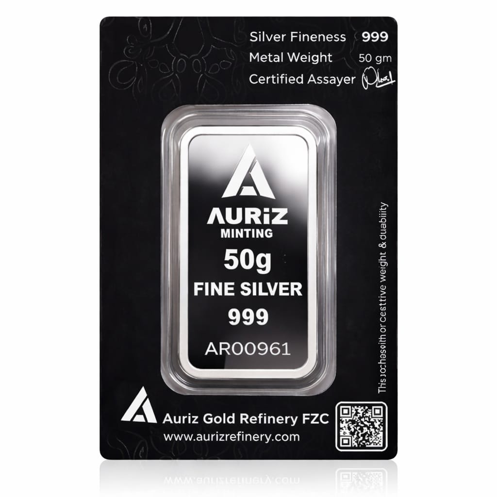 50 Gram Silver Bar Photo